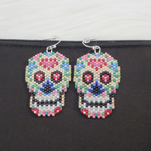 *HANDMADE* Halloween/Day of the Dead Earrings - Picture 2 of 3